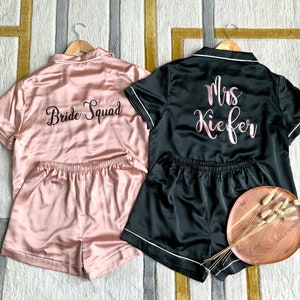 FINAL SALE: go fastt/ Personalized Pajamas Set/Bridesmaid Pajamas Short Set /Bride Squad/Bride Tribe/Bridesmaid proposal gifts/Graduation