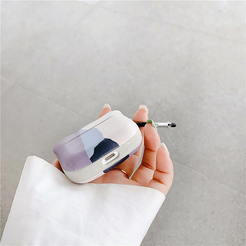 Handmade Case Nice Gift For Her Him With Keychain For AirPods 1/&2 And Airpods Pro Cute Morandi Cat Design Soft Silicone Protective Case