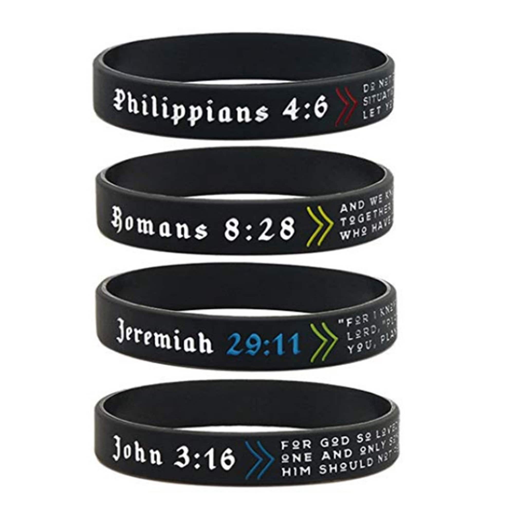 4Pack Bible Silicone Bracelets Favorite Christian Verse Etsy