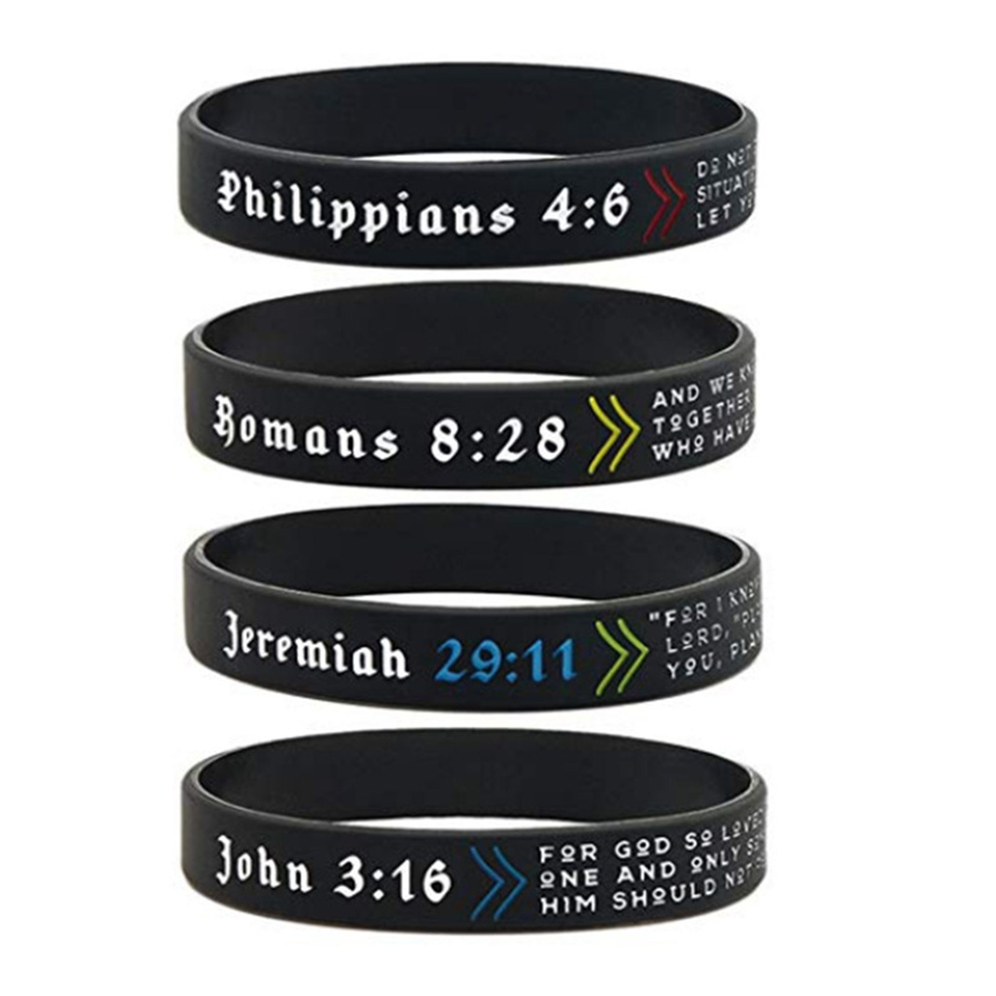 20pcs Christian Bible Verse Bracelets - Inspirational Scripture Rubber Wristbands Set
