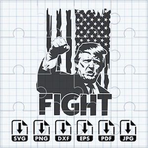 Trump venceu a luta SVG 2024 Rally Trump por um segundo mandato Presidente Png Dxf DTF Direto para filme Arquivo de corte digital Cricut Maker Silhouette Cameo 4