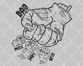Zombiehänder Glad fars dag nävebula present till pappa SVG PNG EPS DXF PDF DTF direkt till film digital klippfil Cricut Maker Silhouette Cameo