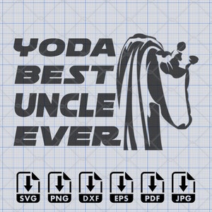 Yoda Melhor Tio de Todos Dia dos Pais SVG Yoda Hands Png Eps Dxf Pdf DTF Direto para Filme Arquivo de Corte Digital Cricut Maker Silhouette Cameo 4