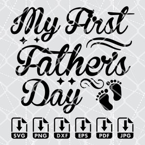 Mi primer día del padre con pies de bebé SVG Descarga digital Archivo de corte para artesanos