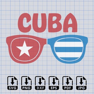 Cuba Sun Glasses SVG Digital Download Cut File for Crafters