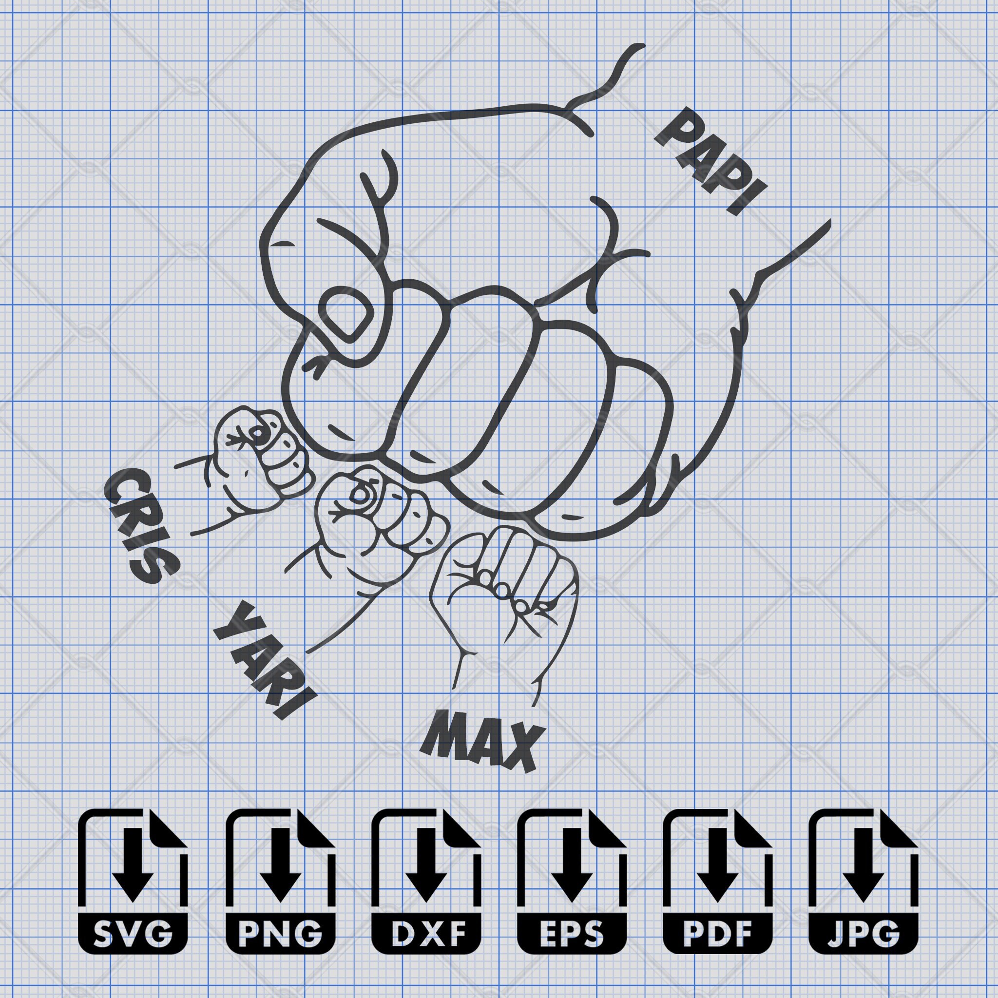Feliz Dia Del Padre SVG Family Papi Fist Bump SVG Png Eps Dxf Pdf DTF Direct to Film Digital Cut File Cricut Maker Silhouette Cameo 4