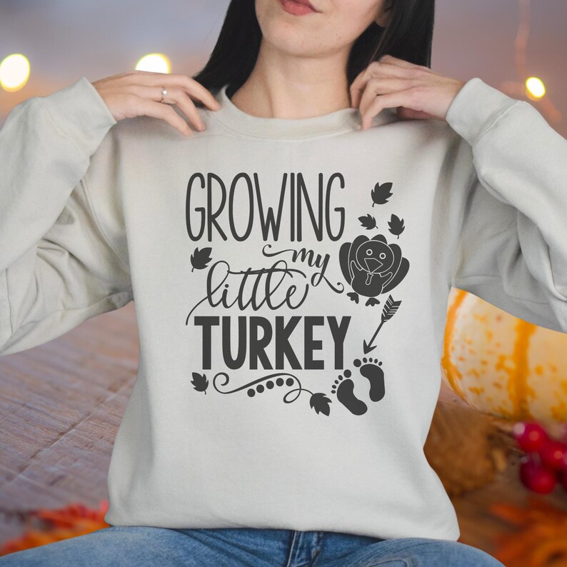 Growing My Little Turkey SVG Png Eps Dxf Pdf DTF Direct To Film, DTG Direct To Garment, Cricut Maker, Silhouette Cameo 4, Glowforge Laser Cut, Sawgrass Sublimation. Laser engraving, Expecting Mom To Be, prego,
