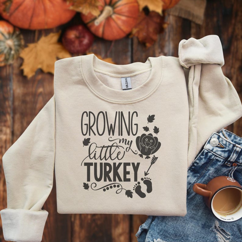 Growing My Little Turkey SVG Png Eps Dxf Pdf DTF Direct To Film, DTG Direct To Garment, Cricut Maker, Silhouette Cameo 4, Glowforge Laser Cut, Sawgrass Sublimation. Laser engraving, Expecting Mom To Be, prego,