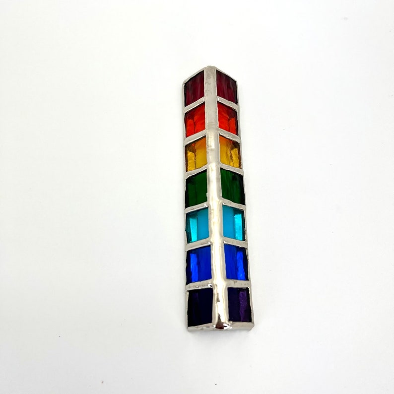 Ombre Stained Glass Panel Mezuzahs image 9