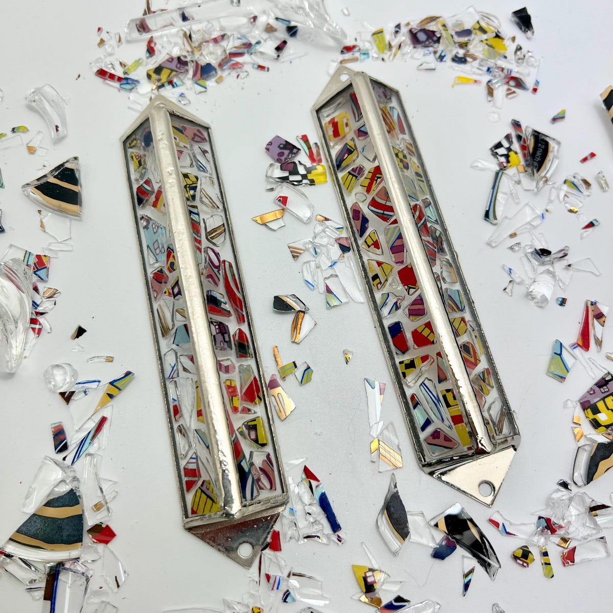 Broken Wedding Glass Shards Mezuzah