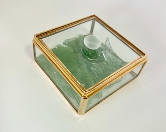 Gold Plated Stained Glass Wedding Keepsake Box