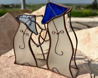 Colorful Symbolic Glass Ornament | Loving Home Decor | Israeli Judaica Art | Decorative Home Decor | Jewish Housewarming Gift | Glass Gift