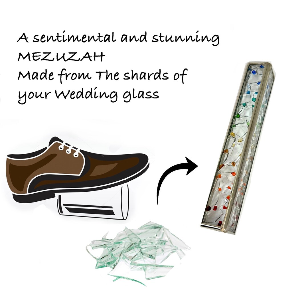 Mezuzah, Broken Glass Wedding, 6.41.3 Inch. Nickel Plated Etsy