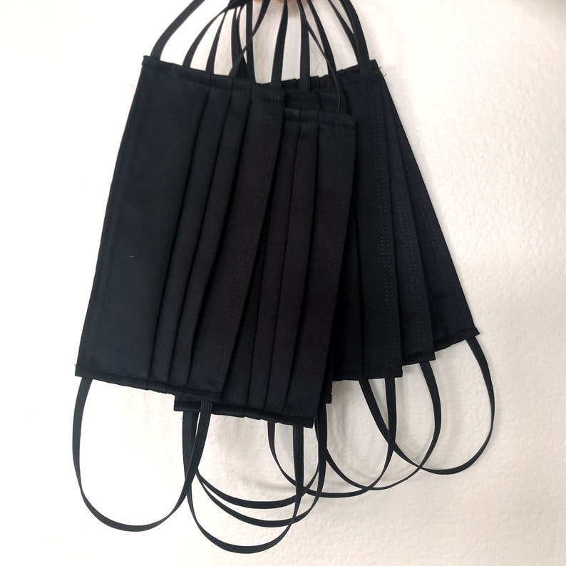 4 Pack Black Face Masks With Nose Wire. Cotton Face Masks. Etsy