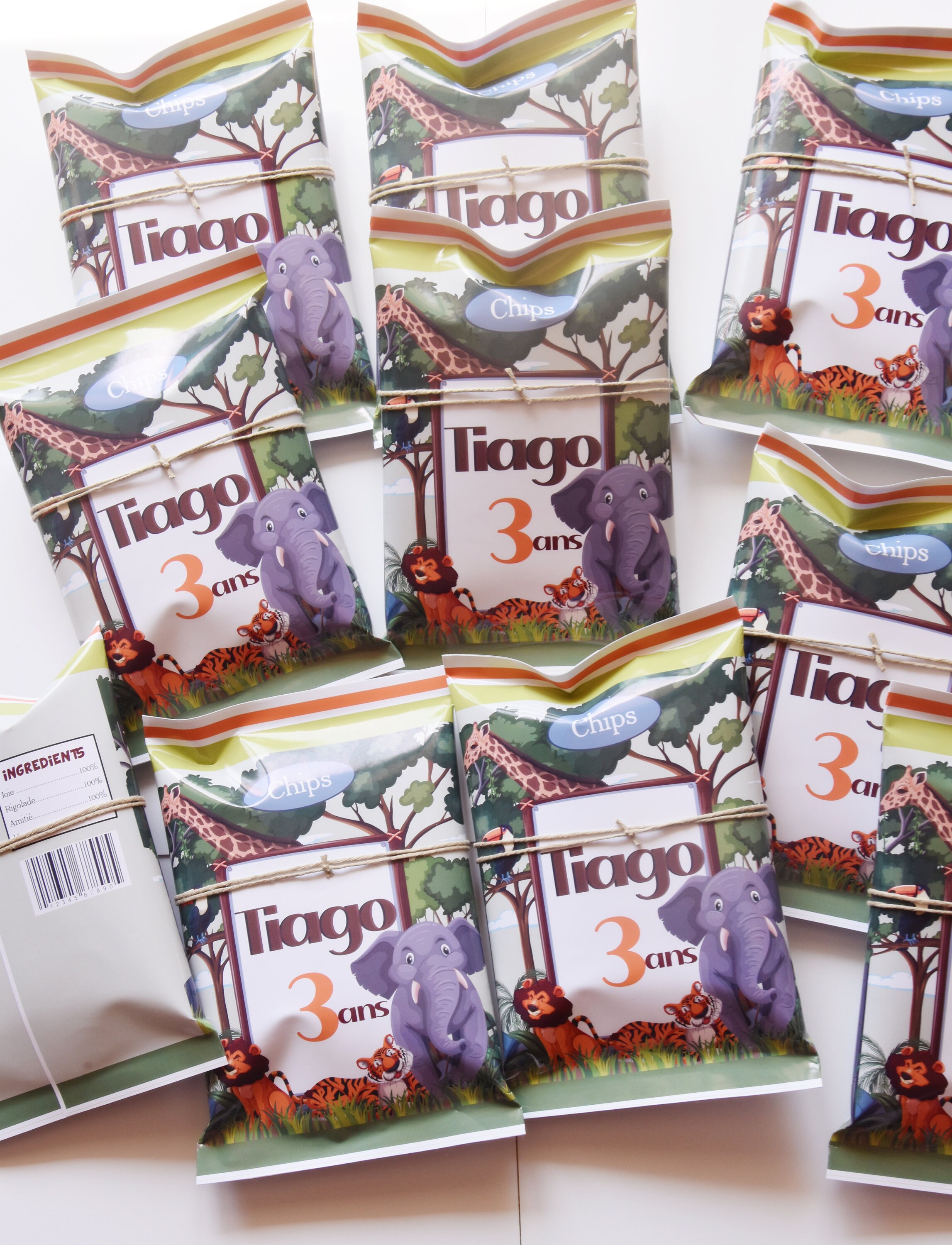 Paquet de Chips Personnalisé Thème Jungle