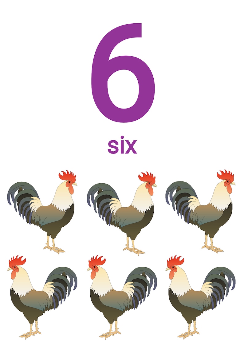 PRINTABLE Farm Animals Numbers Flash Cards Counting Set | Etsy