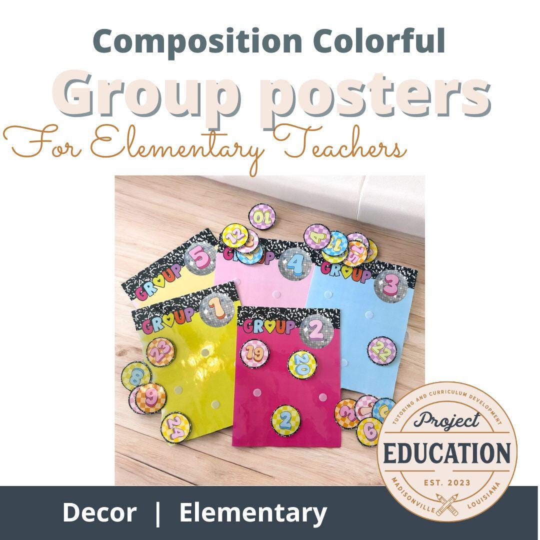 Group Posters, Classroom Decor, Composition Colorful, Teacher Supplies, Management, Digital downloads, Print Laminate Cut