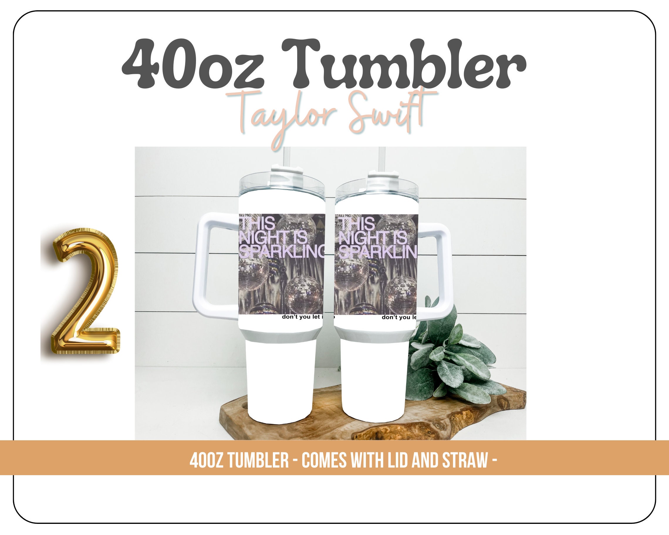 Swiftie Stanley Design 40 Oz Tumbler With Handle Taylor Swift 