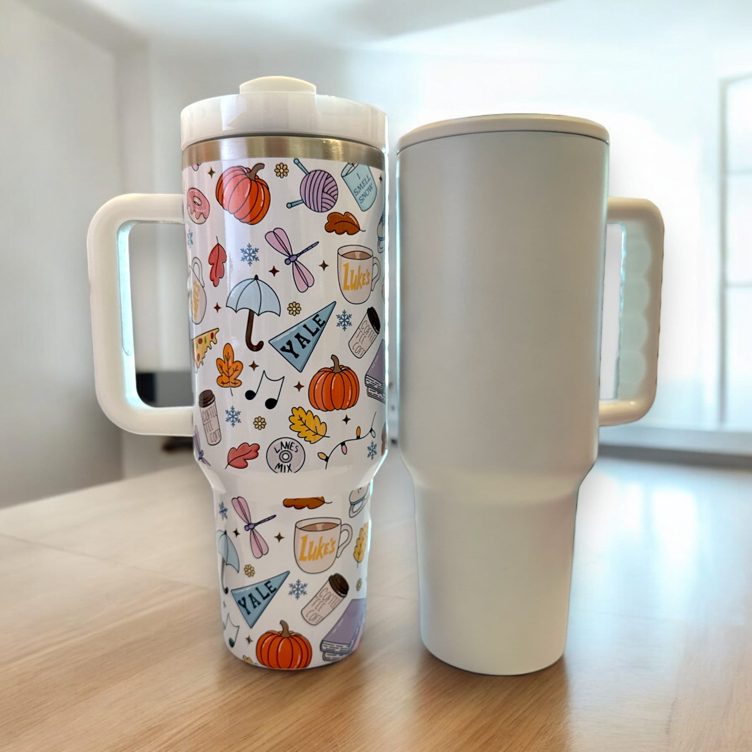 Where you lead I will follow 40oz Tumbler, With handle and straw, Retro, Sublimation Tumbler, Rory and Loreli, Girls, Fall tv show