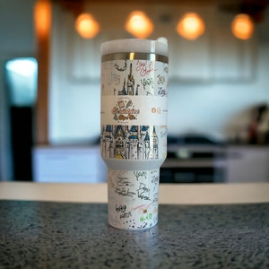 40oz Magical Character Signatures Tumbler, With handle and straw, Disney World,  Sublimation Tumbler, Also available in 20oz.