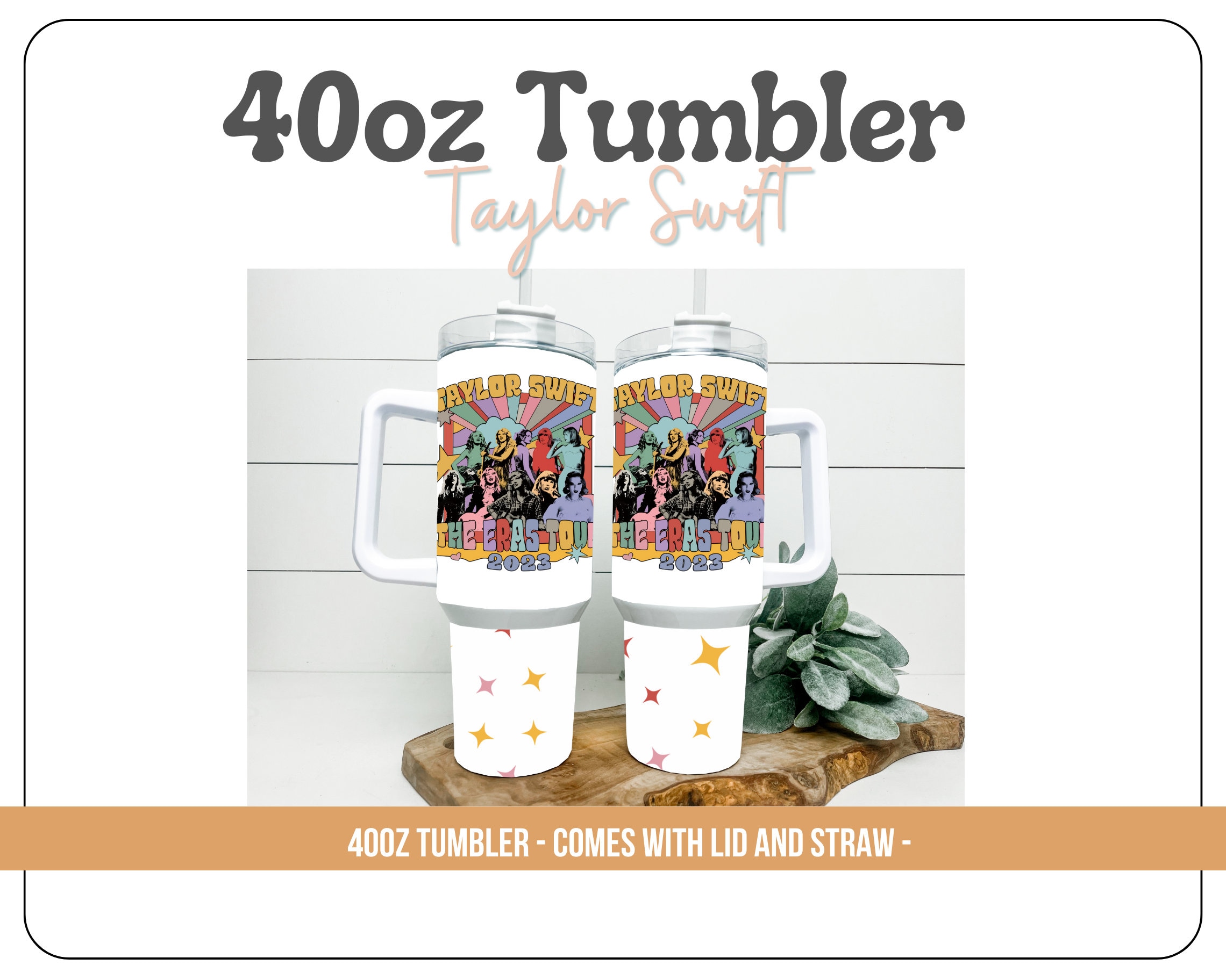 The Eras Tour Engraved Tumbler, Laser Engraved Tumbler, Engraved Tumbler  40Oz, Engraved Tumbler, Tumbler With Handle, Swiftie Gift