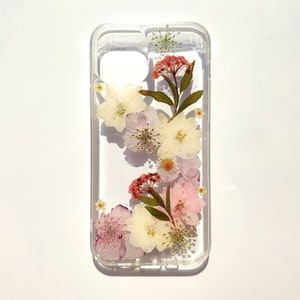 Pressed flower dried flower clear phone case,iphone 7 8 plus x xr xs 11 12 pro max case, samsung galaxy s8 s9 s10 s20 note 9 10 plus case