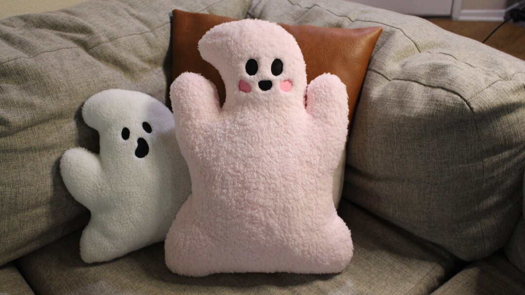 Blushing Ghost Pillow Halloween Decorpink Ghost Throw Etsy