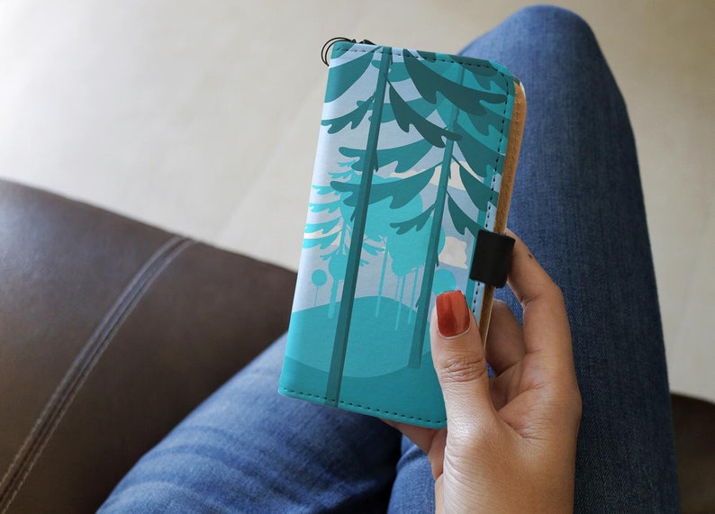 Trees RFID Phone Wallet Case iPhone X 6 7 8 5 Se Galaxy Note Art Gift 7 PLUS