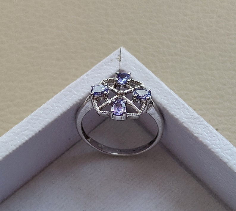 Gift Rings Natural Tanzanite Rings Dainty Tanzanite Ring Blue Tanzanite Rings Tanzanite Gift Rings Silver Rings Simple Tanzanite Rings