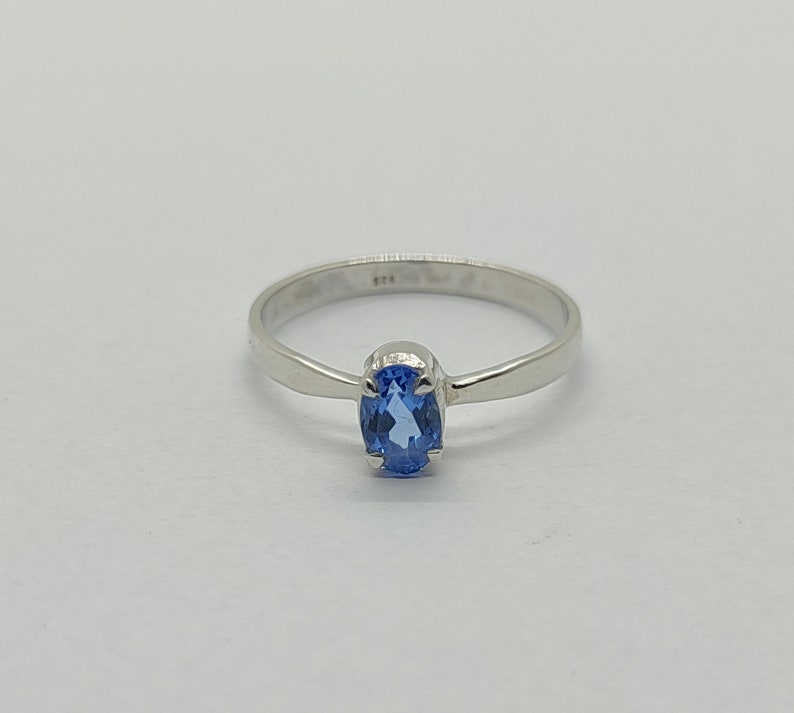 Aqumarine Silver Ring Woman Ring Jewelry Tanzanite Topaz Ring Natural Blue Topaz Silver Ring Blue Topaz Ring Sterling Silver Rings