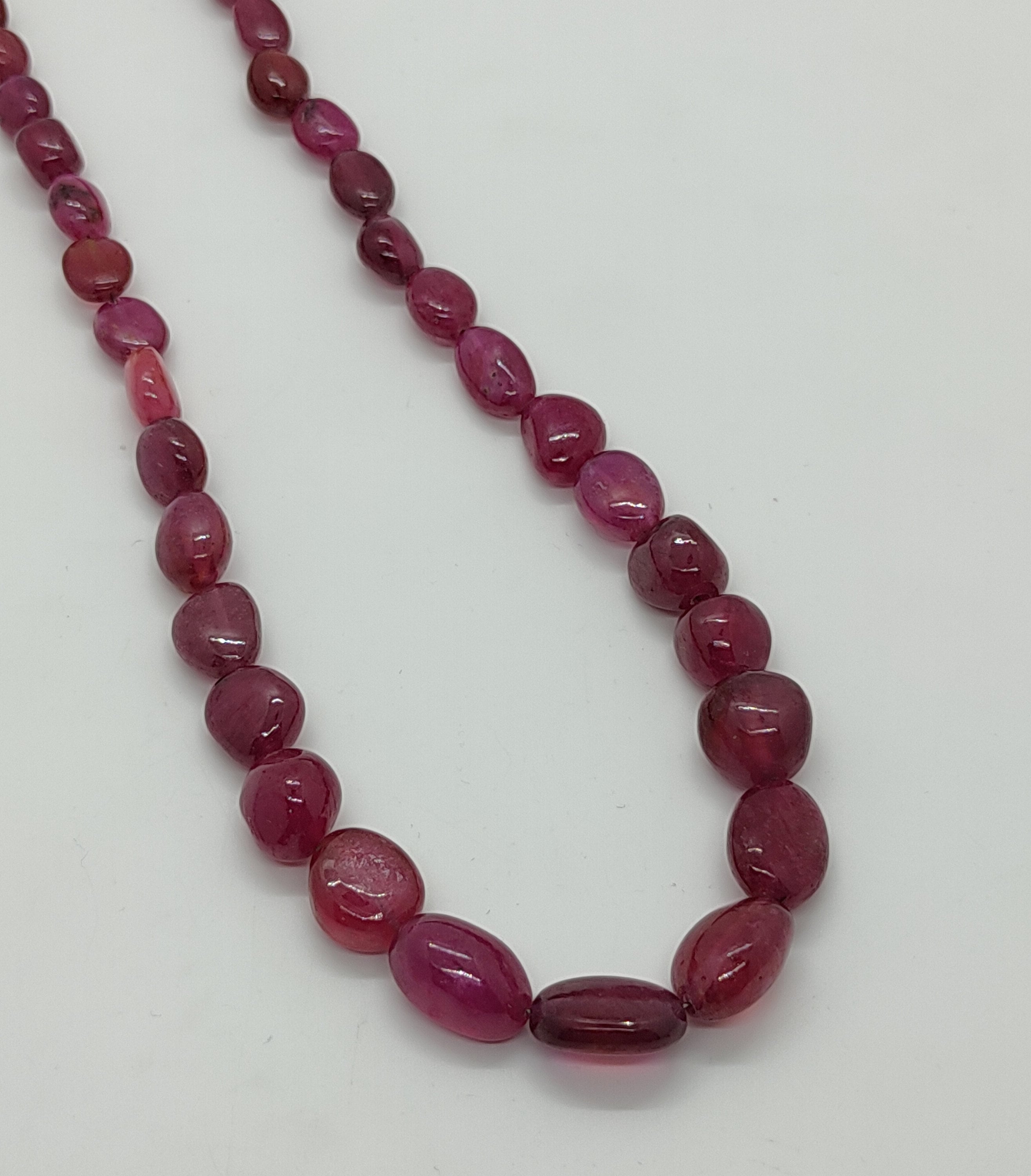 Natural Ruby Necklace Ruby Beads Necklace Ruby Tumble | Etsy