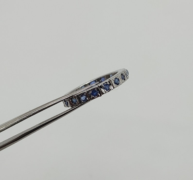 Full eternity Sapphire 2 mm Band Ring Sterling silver Blue Sapphire ring September birth stone ring simple wedding engagement Ring !!!