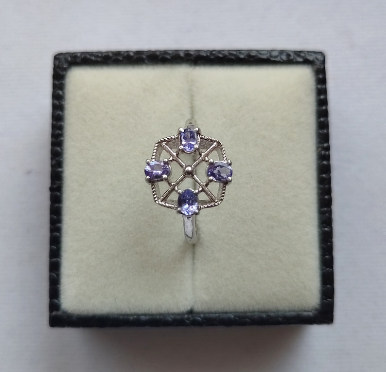 Gift Rings Natural Tanzanite Rings Dainty Tanzanite Ring Blue Tanzanite Rings Tanzanite Gift Rings Silver Rings Simple Tanzanite Rings
