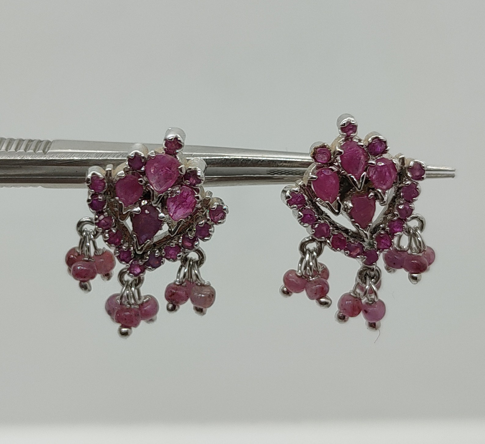Natural Ruby Earrings Ruby Stud Earrings Ruby Silver Studs | Etsy