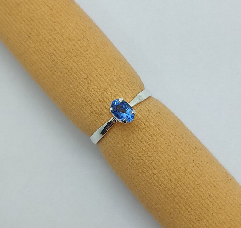 Aqumarine Silver Ring Woman Ring Jewelry Tanzanite Topaz Ring Natural Blue Topaz Silver Ring Blue Topaz Ring Sterling Silver Rings