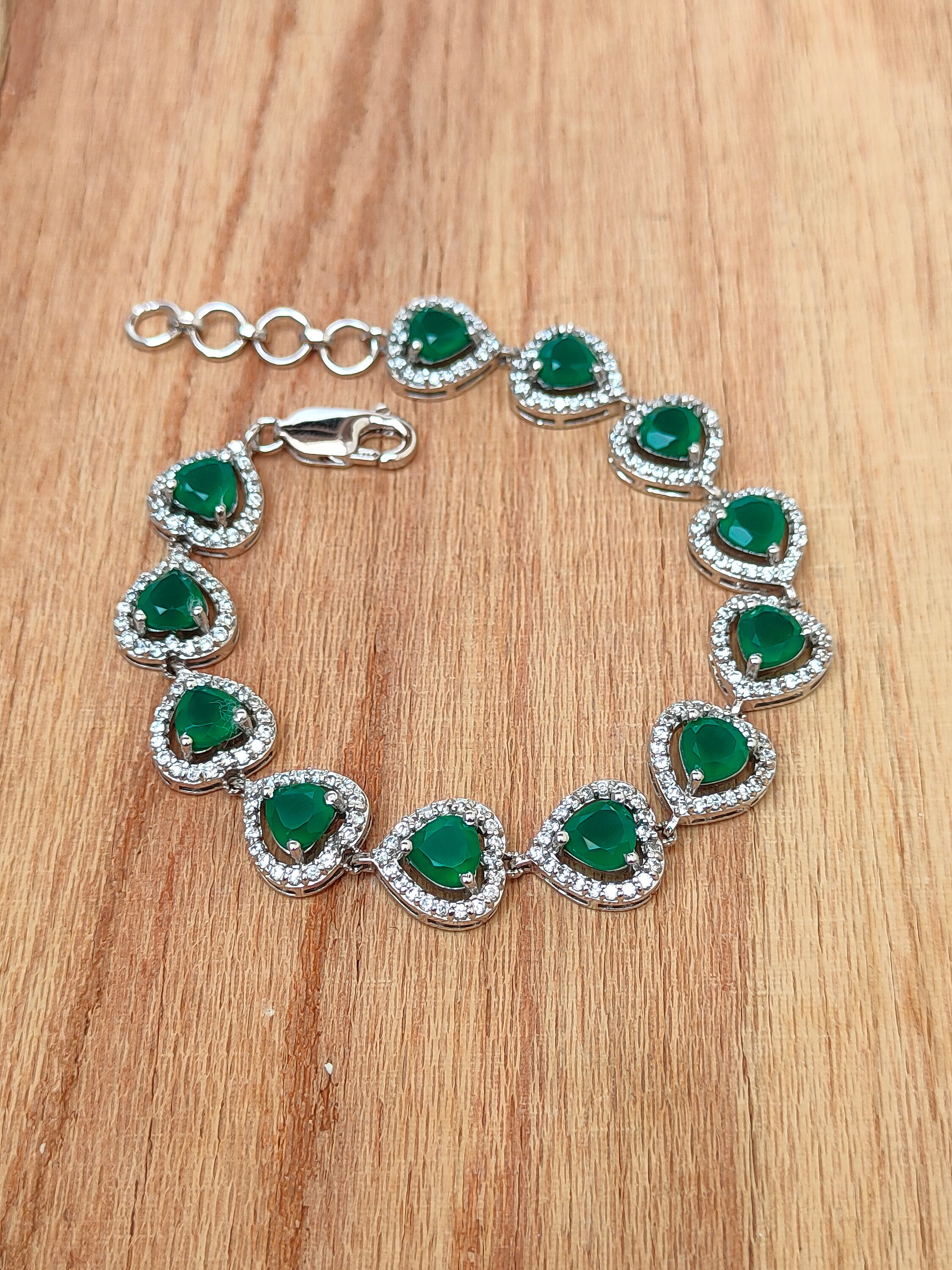 Green Onyx Bracelet Onyx Bracelet Green Stone Bracelet Etsy UK