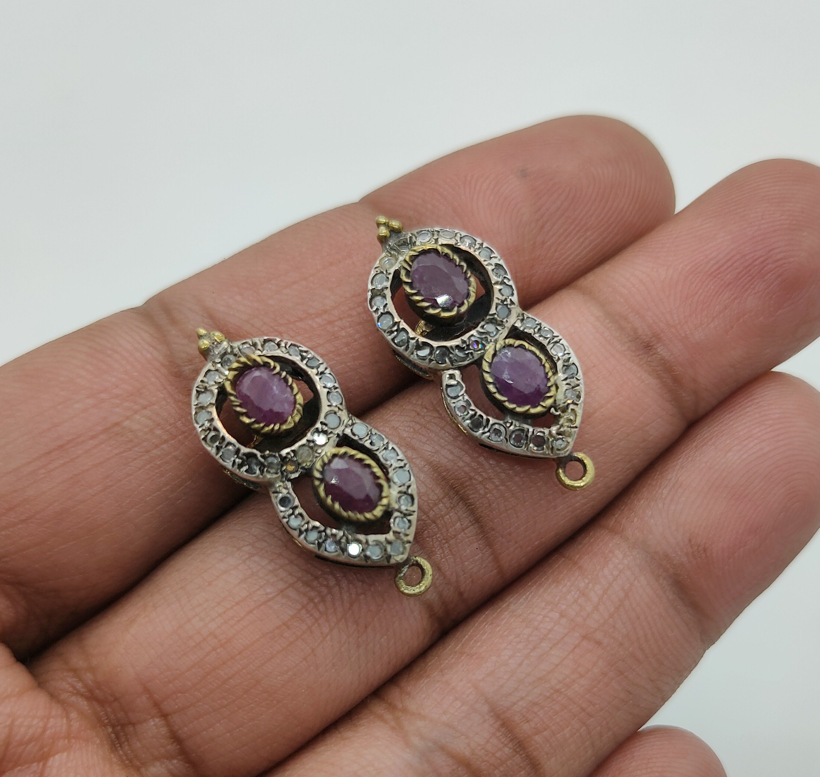 Natural Ruby Earrings Vintage Ruby Earrings Victorian | Etsy