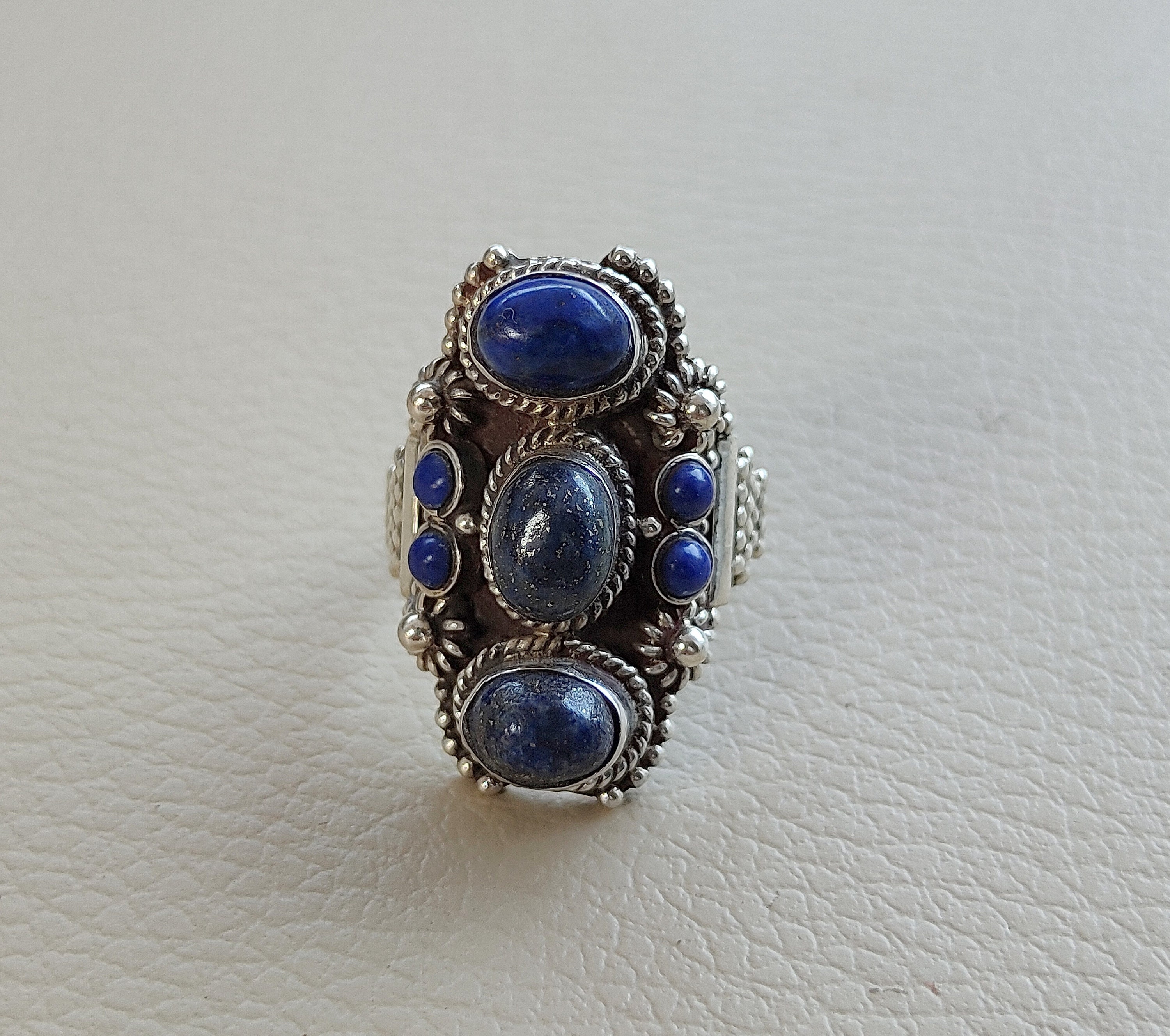Traditional Lapis Rings Vintage Silver Rings Lapis Silver | Etsy