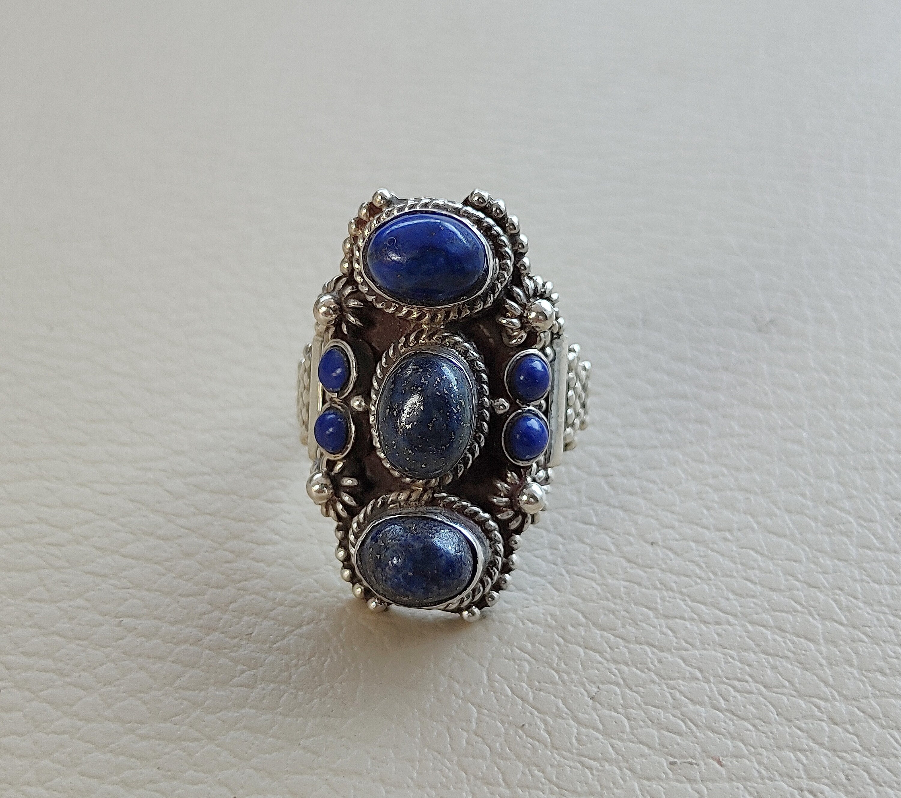 Traditional Lapis Rings Vintage Silver Rings Lapis Silver Etsy