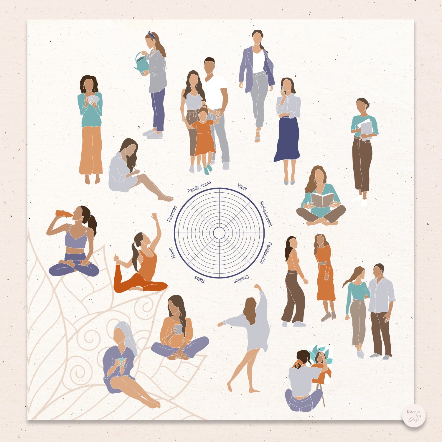 Abstract modern art Abstract woman Clipart People clipart Etsy