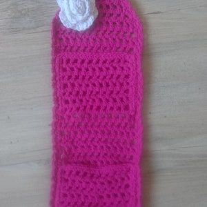 Shower Shampoo Bar Holder Storage Crochet Handmade 100% cotton yarn sustainable plastic free re-usable eco friendly 7. Hot pink