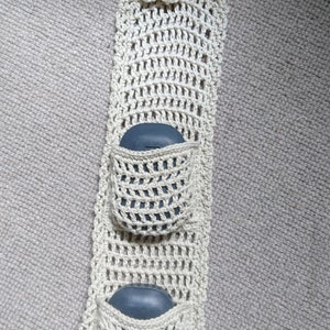 Shower Shampoo Bar Holder Storage Crochet Handmade 100% cotton yarn sustainable plastic free re-usable eco friendly 1. Cream