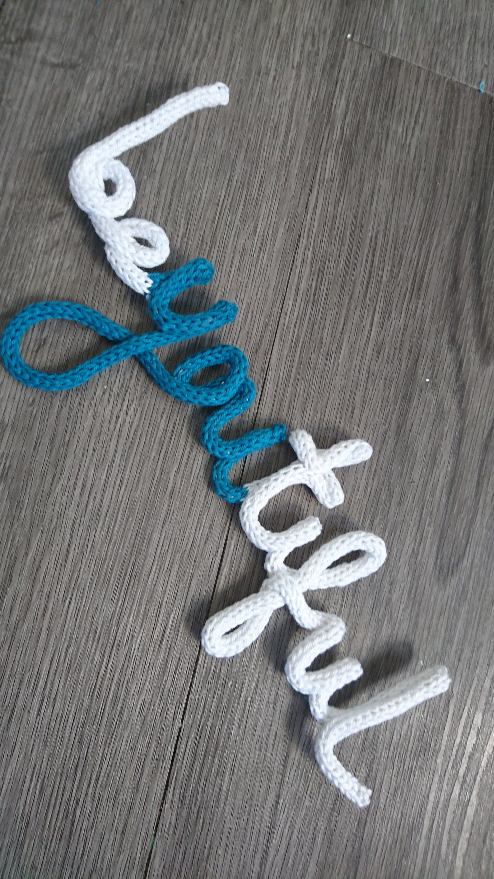 Icord Wire words Wall hanging decor Tricotin knitted nursery Etsy