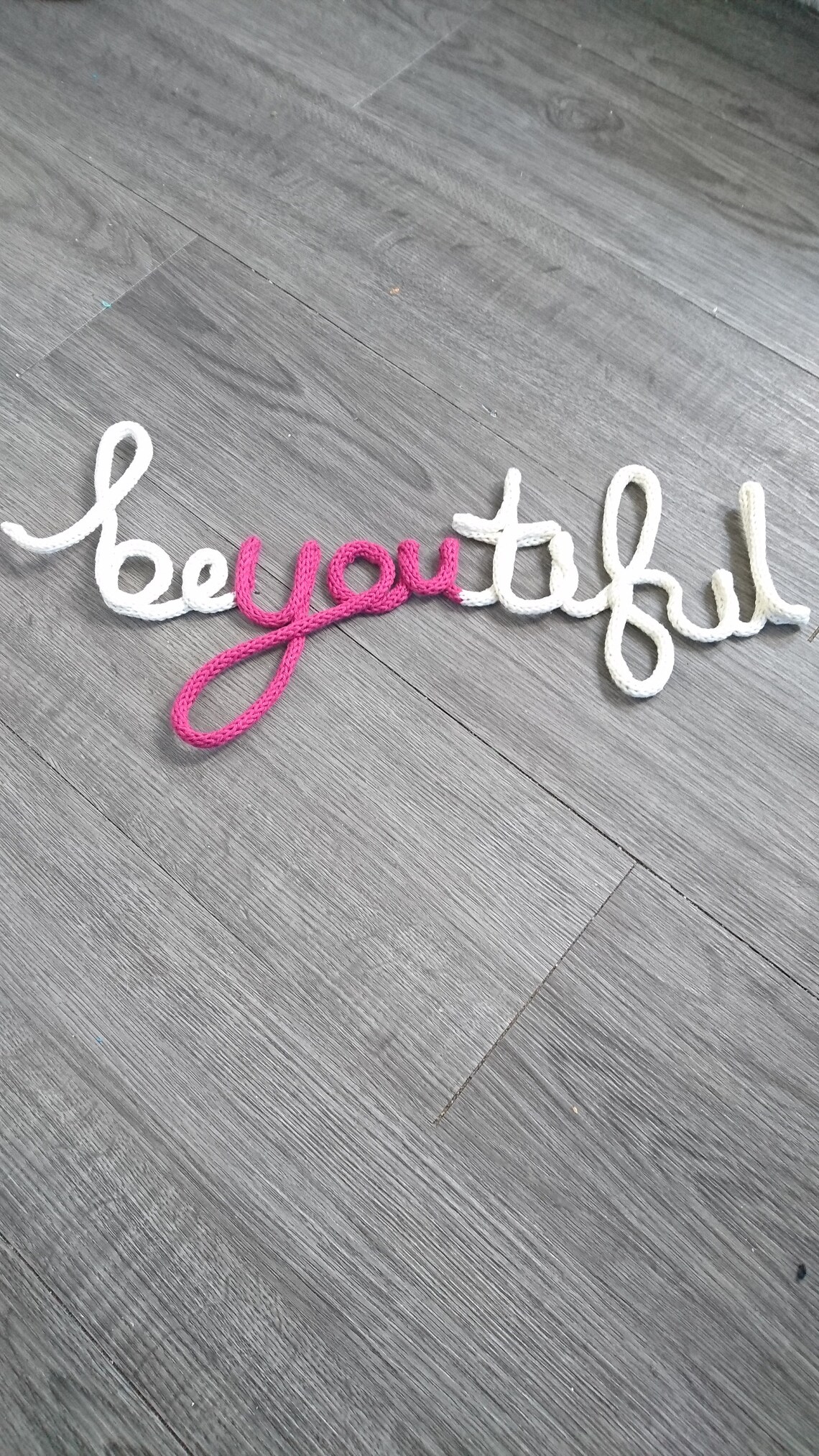 Icord Wire words Wall hanging decor Tricotin knitted nursery Etsy