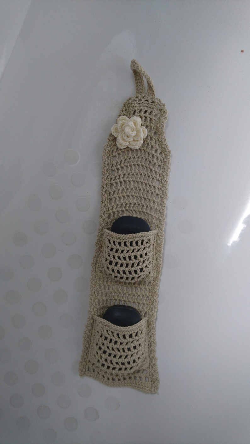 Shower Shampoo Bar Holder Storage Crochet Handmade 100 Cotton Etsy
