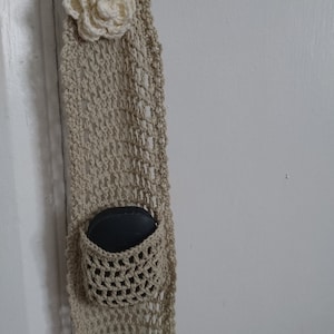 Shower Shampoo Bar Holder Storage Crochet Handmade 100% cotton yarn sustainable plastic free re-usable eco friendly image 5