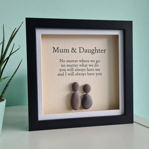 Mum and daughter pebble art frame, mum frame, mum gift, mother's day gift, mothers day, mum frame, mum present, mummy, gift from daughter