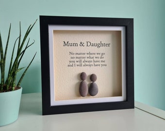 Mum gift, Mum and Daughter, Pebble Art Frame, Mother's Day Gift, Mum present, Christmas, Mum birthday, Daughter present, mother's day, mummy