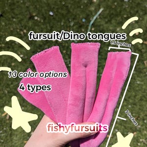 Fursuit/dino mask tongues, 13 colors options