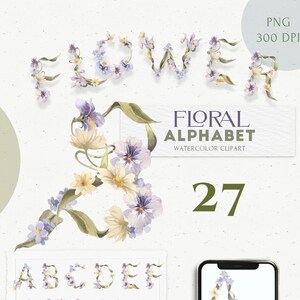 Letras de alfabeto floral pastel roxo clipart. Arranjo boho primavera verão monograma casamento PNG. Prado, jardim convite logotipo design